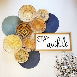 Large 10 Pc Bundle Vintage Woven Wicker Basket Wall Decor